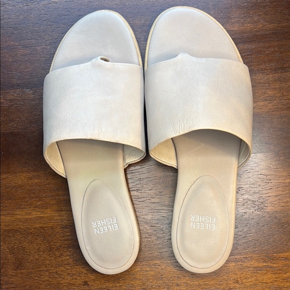 Eileen Fisher Duet Cream Minimalist Slide Sandals, 9 Never worn - Picture 1 of 3